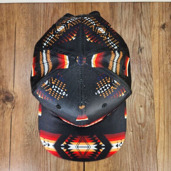 Nativo Aztec Tribal Southwestern Snapback Hat Cap Black Red Native American Flat - Picture 6 of 9